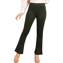 saffe Women Olive Flared Straight Bottom Trouser-picture-20