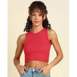 saffe Women Striped Fitted Crop Top-picture-28