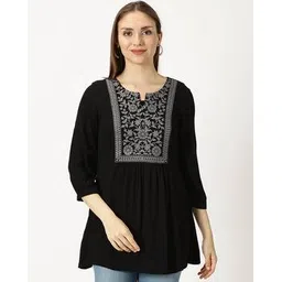 saffron threads Women Embroidered Relaxed Fit Tunic-picture-28
