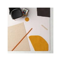 Safiya Carpet Beige & Black Abstract Hand-Tufted Woollen Carpet-picture-11