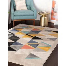 Safiya Carpet Beige & Black Geometric Hand-Tufted Woollen Traditional Carpet-picture-37