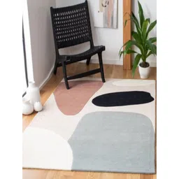 Safiya Carpet Beige & White Abstract Hand-Tufted Woollen Carpet-picture-24