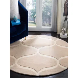 Safiya Carpet Beige Geometric Hand-Tufted Woollen Carpets-picture-16