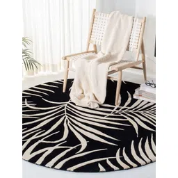 Safiya Carpet Black Floral Woollen Carpets-picture-19