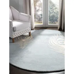 Safiya Carpet Blue Ethnic Motifs Hand-Tufted Woollen Carpets-picture-35