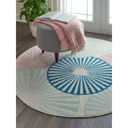 Safiya Carpet Blue Geometric Woollen Carpets-picture-15