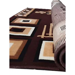 Safiya Carpet Brown & White Floral Printed Water Resistant Carpets-picture-30