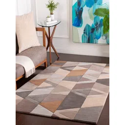 Safiya Carpet Brown Geometric Woollen Carpets-picture-19