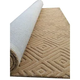 Safiya Carpet Camel Brown Geometric Hand-Tufted Woollen Carpets-picture-12