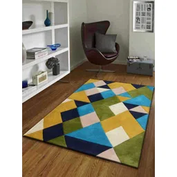 Safiya Carpet Gold-Toned Abstract Hand-Tufted Woollen Carpets-picture-35