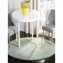 Safiya Carpet Green Floral Hand-Tufted Woollen Carpets-picture-16