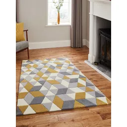 Safiya Carpet Grey & White Geometric Woollen Carpets-picture-38