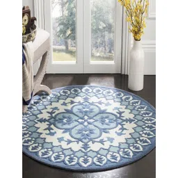 Safiya Carpet Grey Ethnic Motifs Hand-Tufted Woollen Carpets-picture-27