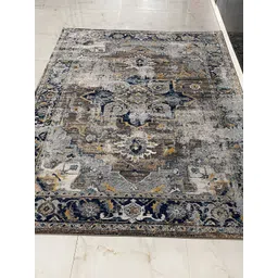 Safiya Carpet Grey Ethnic Motifs Water Resistant Carpets-image-35