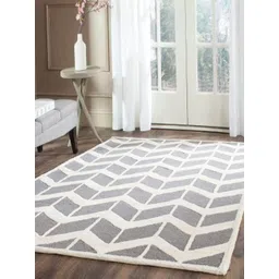 Safiya Carpet Grey Geometric Hand-Tufted Woollen Carpets-picture-20