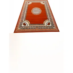 Safiya Carpet Orange & Brown Floral Printed Water Resistant Rectangle Traditional Carpet-picture-29