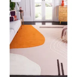 Safiya Carpet Orange & Pink Abstract Hand-Tufted Woollen Carpet-picture-35