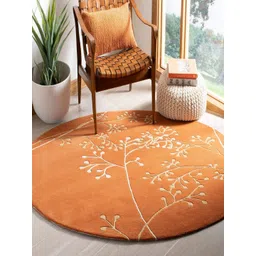 Safiya Carpet Orange Ethnic Motifs Woollen Carpets-picture-20