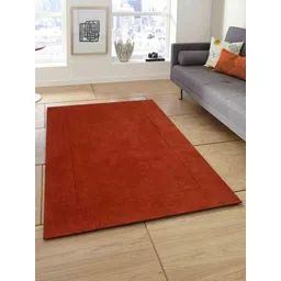 Safiya Carpet Orange Solid Hand-Tufted Woollen Carpets image 1