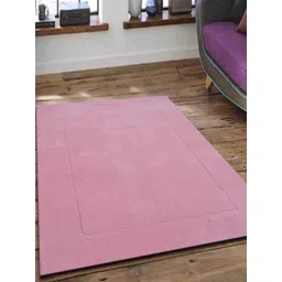 Safiya Carpet Pink Solid Hand-Tufted Woollen Carpets-picture-13