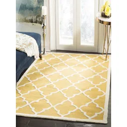 Safiya Carpet Yellow Ethnic Motifs Woollen Carpets-picture-42