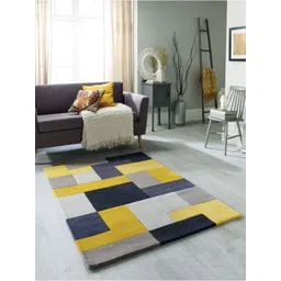 Safiya Carpet Yellow Geometric Woollen Carpets-picture-40
