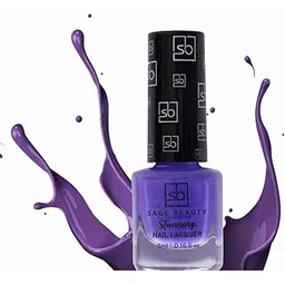 SAGE BEAUTY Gloss Touch Nail Paint Iris Purple, Quick Drying Nail Polish, Glossy Gel Finish Nail Kit, Highly Pigmented & Long Lasting Enamel, Chip Resistance Gift Everyday Use-picture-18