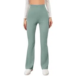 sagibo Ribbed Stretchable Pants for Women, Boot Cut Bell Bottom Trousers, Casual, Yoga, Gym, Jogging-picture-30