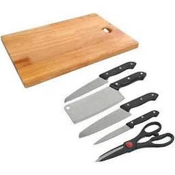 Chopping Board With Knife Set Stainless Steel, Wooden Cutting Board-image-18