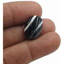Sahiba Gems Black Cut Natural Agate Gemstone image 3