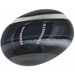 Sahiba Gems Black Cut Natural Agate Gemstone image 1