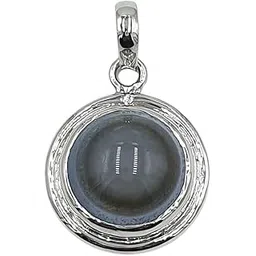 sahiba gems 925 Silver/Chandi 18 Carat Natural Black Sulemani Hakik Third Eye Hakik Eye Hakik Haqiq Gemstone Pendant/Locket for Men and Women-picture-11