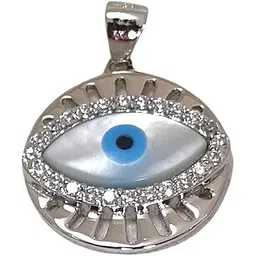 sahiba gems Round Shape Evil Eye Blue Pendant/Locket/Charm with White Zircon in 925 Sterling Silver For Every One-picture-34