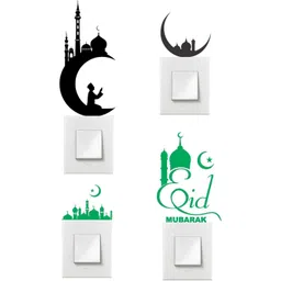 Sai Designs 4 Pcs Black & Green Adhesive Eid Mubarak Switch Board Sticker-picture-20