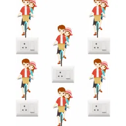 Sai Designs 6 Pcs Red & Blue Switch Board Stickers-picture-28