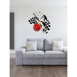 Sai Designs Black & Red Adhesive Cricket Wall Sticker-picture-20