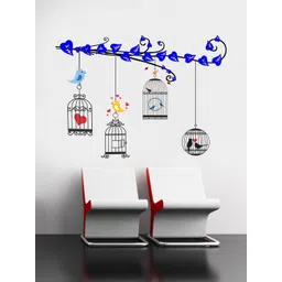 Sai Designs Blue & Black Birds Printed Self-Adhesive Wall Stickers-picture-10