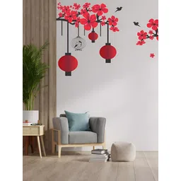 Sai Designs Red & Black Printed Self Adhesive Wall Decals and Stickers-image-21