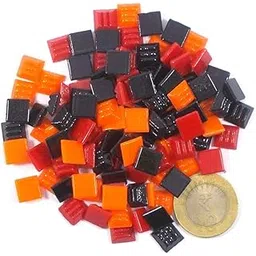 Sai Mosaic Art 10x10mm Vitreous Red-Orange-Black Colour Mosaic 100 Gm Pack-picture-30