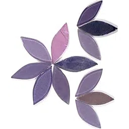 Sai Mosaic Art 12 Pcs Purple Assorted Petal Glass Tiles 35x15x3mm-picture-30