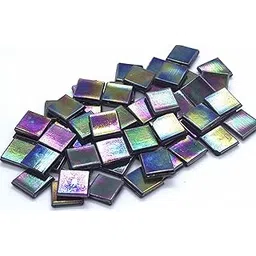 Sai Mosaic Art Coral Iridescent Black HK050 Glass Mosaic 15x15mm tiles 100 gm pack-picture-16