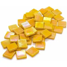 sai mosaic art Coral Sunset Yellow HK113 Glass Mosaic 15x15mm tiles 100 gm pack-picture-27