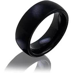 saiizen Fully Matt Black Color Stainless Steel Band Ring For Men and Boys-picture-36