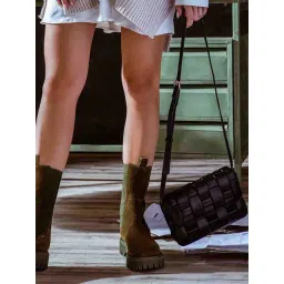 Saint G Black Textured Medium Sling Handbag-picture-40