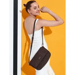 Saint G Brown Solid Medium Sling Handbag-picture-29