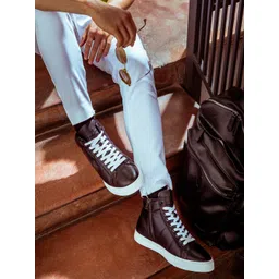 Saint G Men Black Leather Lace-Ups Sneakers-picture-41