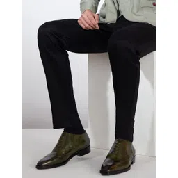 Saint G Men Olive Green Solid Leather Formal Brogues-picture-33