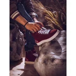 Saint G Men's Harvey Burgundy Ankle High Sneakers-picture-19