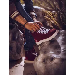 Saint G Men's Harvey Burgundy Ankle High Sneakers-picture-20