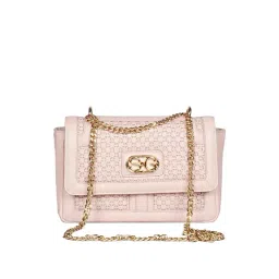 Saint G Pink Textured Medium Sling Handbag-picture-14